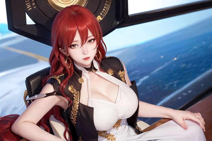紅長髮 AI Generated 36th image