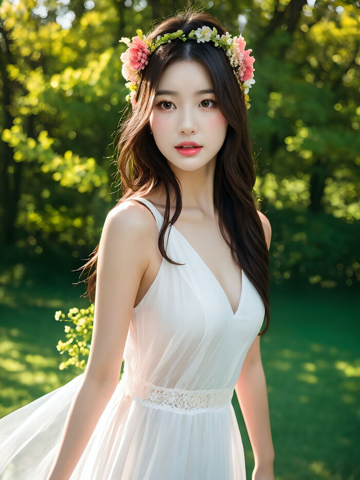 AI生成~xRica-a girl in a flower crown AI Generated 10th image