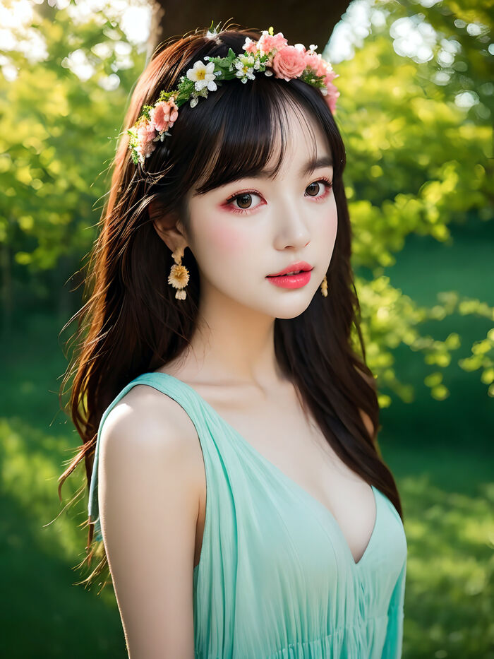 AI生成~xRica-a girl in a flower crown AI Generated 11th image