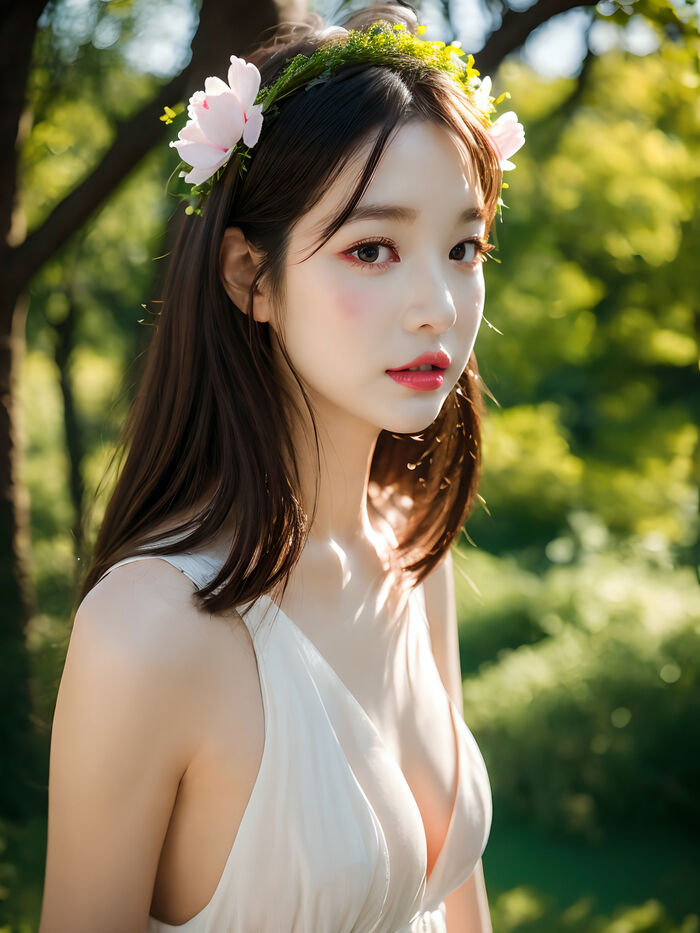 AI生成~xRica-a girl in a flower crown AI Generated 4th image