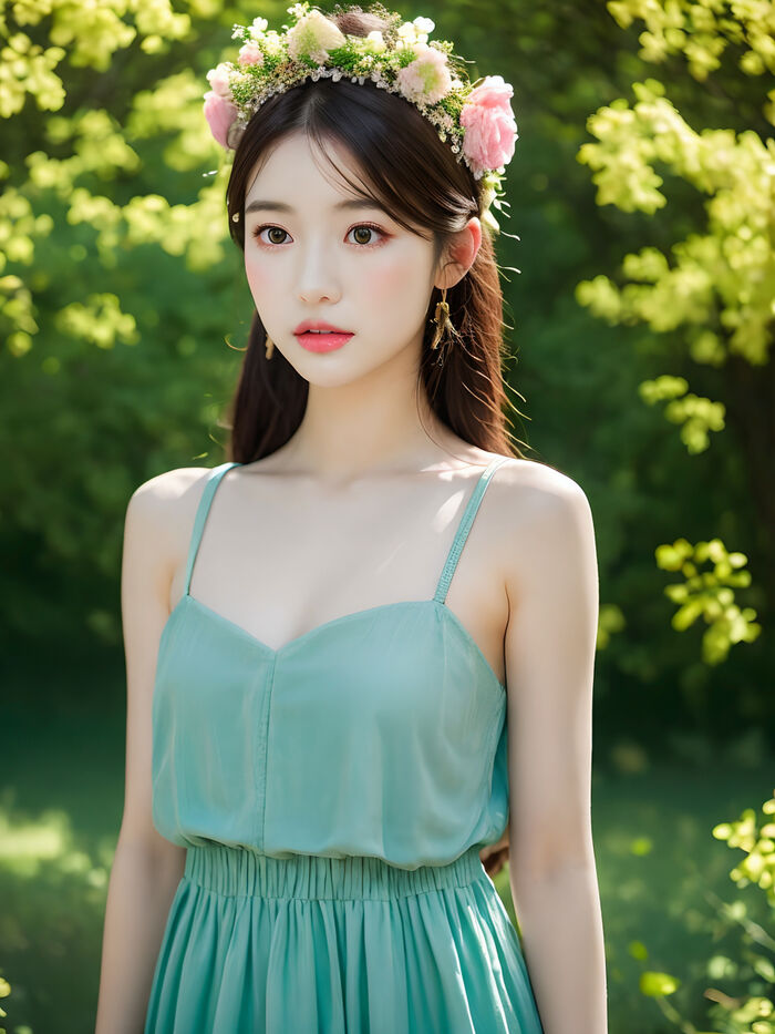 AI生成~xRica-a girl in a flower crown AI Generated 5th image