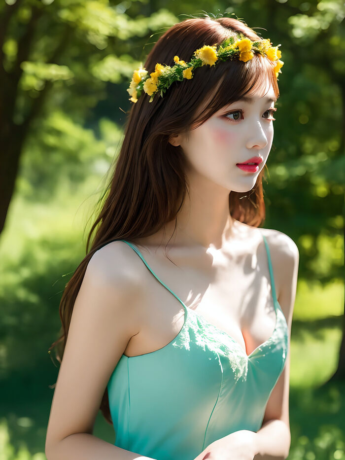AI生成~xRica-a girl in a flower crown AI Generated 7th image