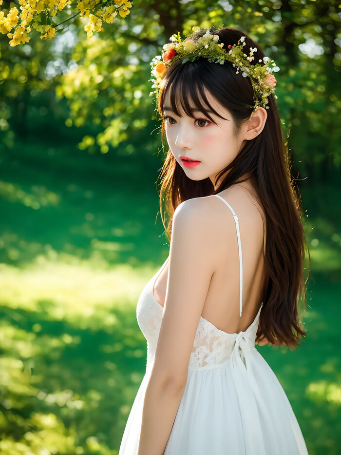 AI生成~xRica-a girl in a flower crown AI Generated 8th image