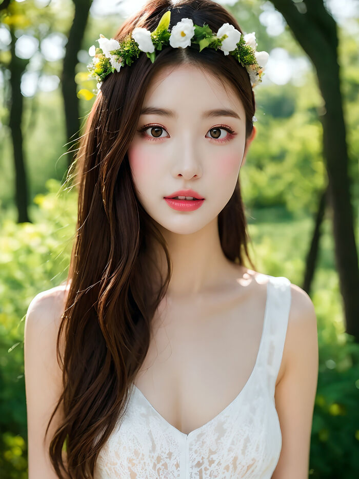 AI生成~xRica-a girl in a flower crown AI Generated 9th image