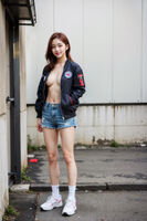 🔞AI Generated ~ Ai_pyramid-Woman of Bomber Jacket AI Generated