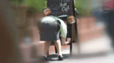 A female clerk who is serving customers is inserted with a vibrator and falls into a female! ?? GIF image of a molester who is at work