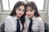 AI-Generated Beauty~AiMakeGirl-Twin Uniforms AI-Generated